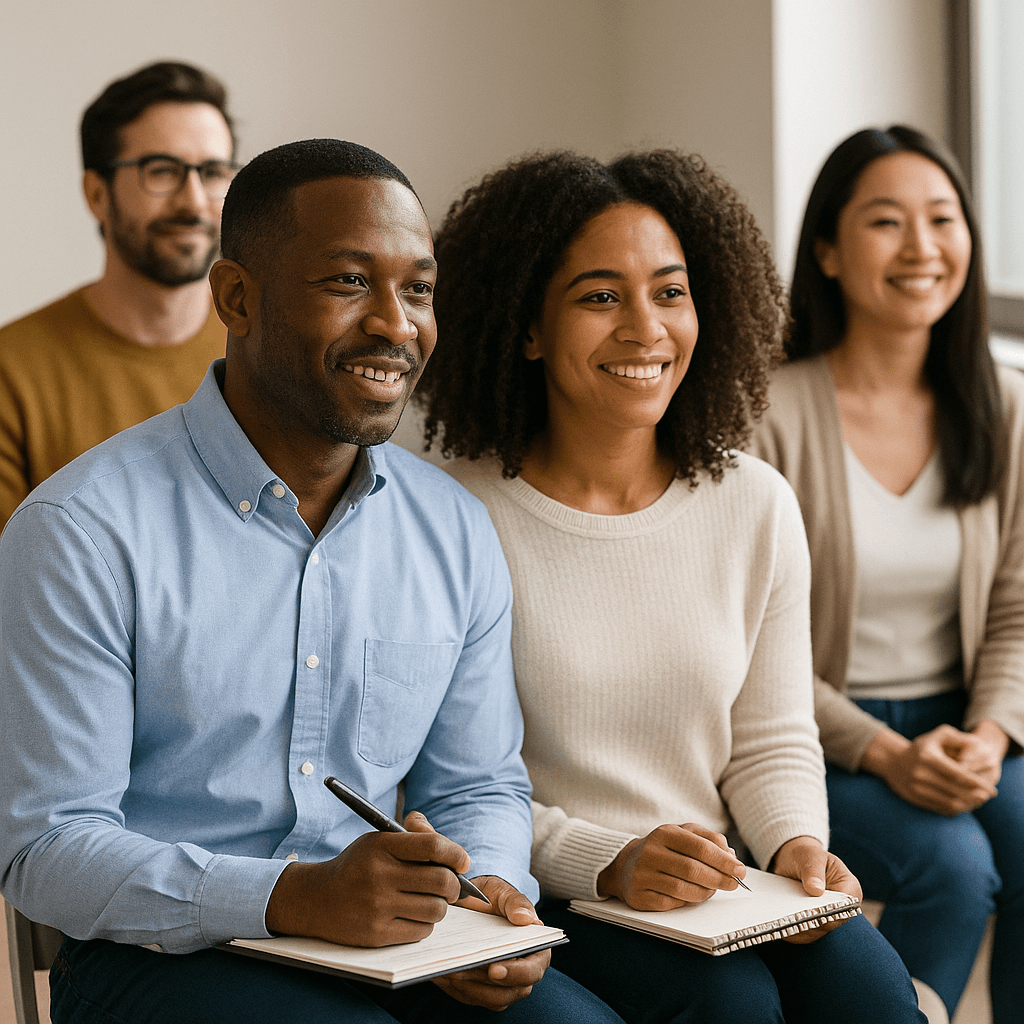 Group of parents in workshop setting